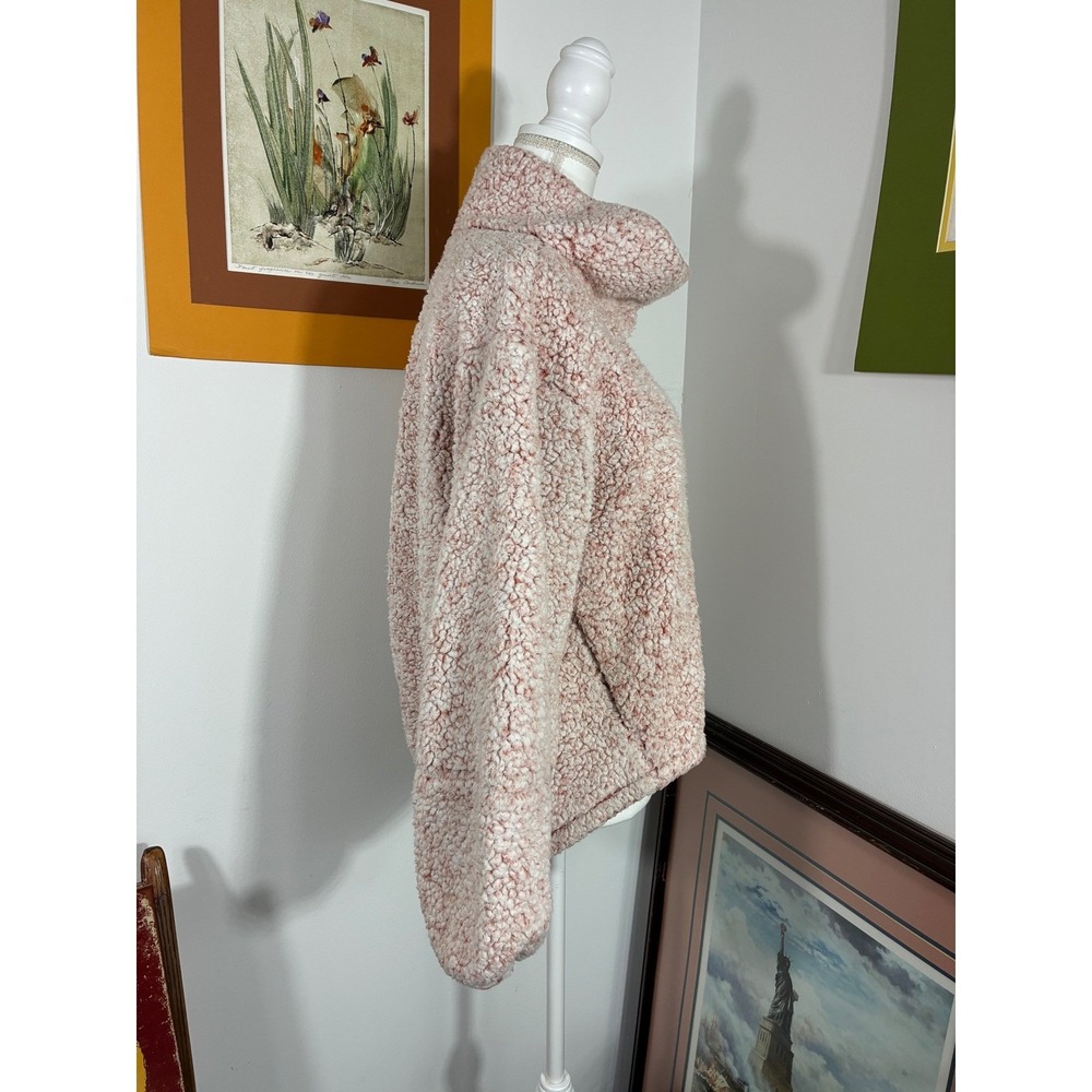 Lululemon Oh So Sherpa Pullover M/L Pink Cream Fleece Funnel Neck - Picture 2 of 7